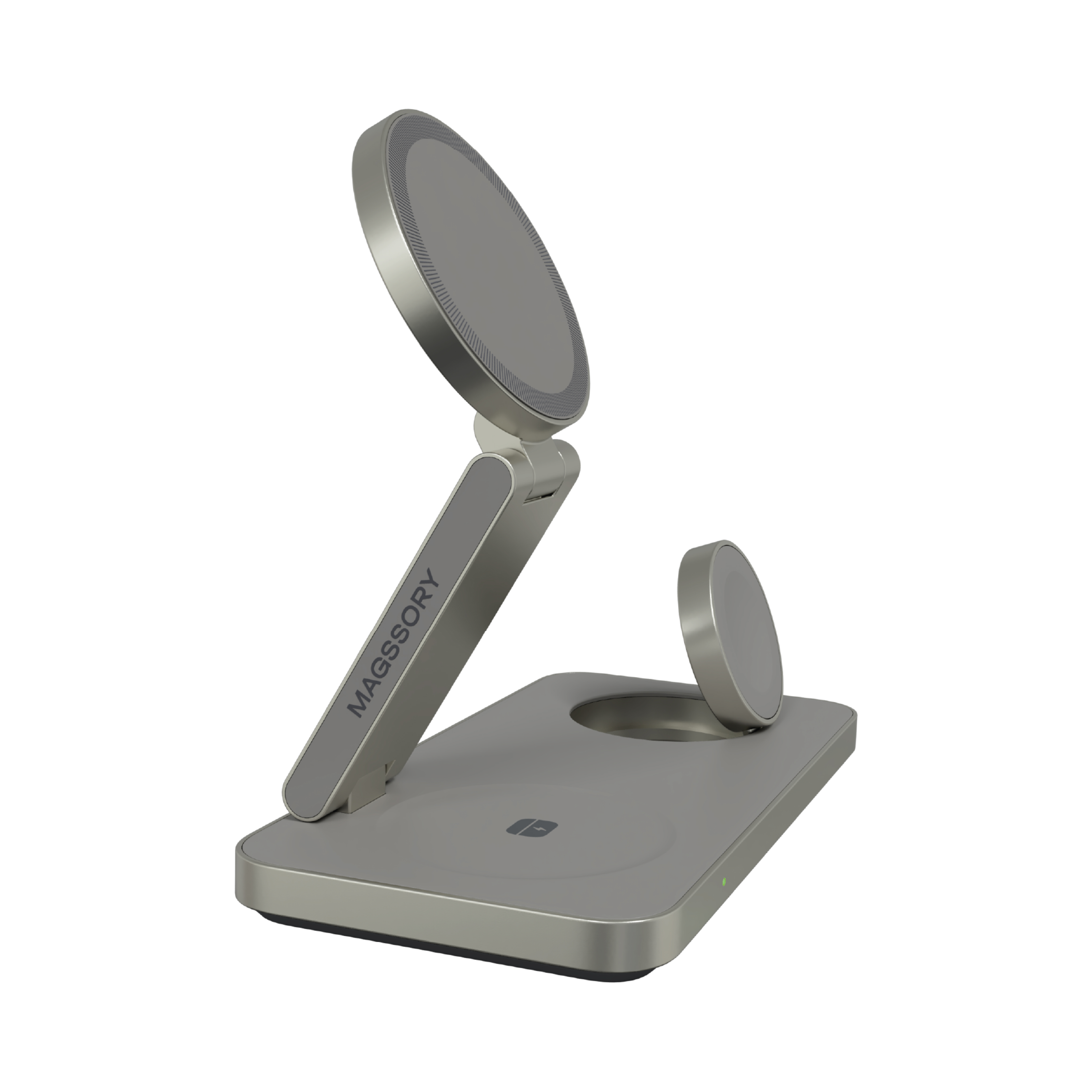 Зарядная станция 3 в 1 Magssory Yoga для Apple Qi2 Titan, Титан — WCH016 t 3